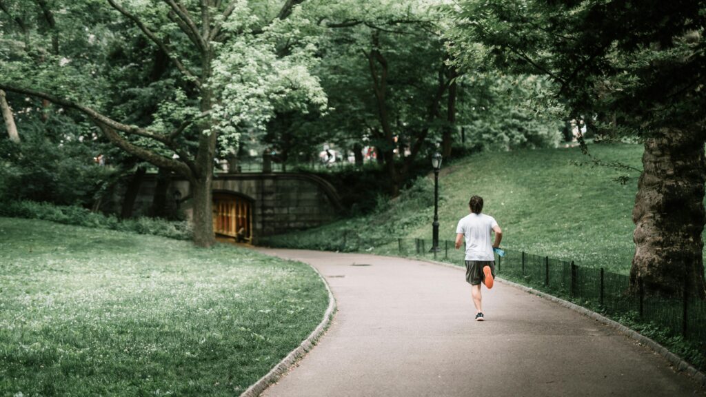 Individual running in the park 